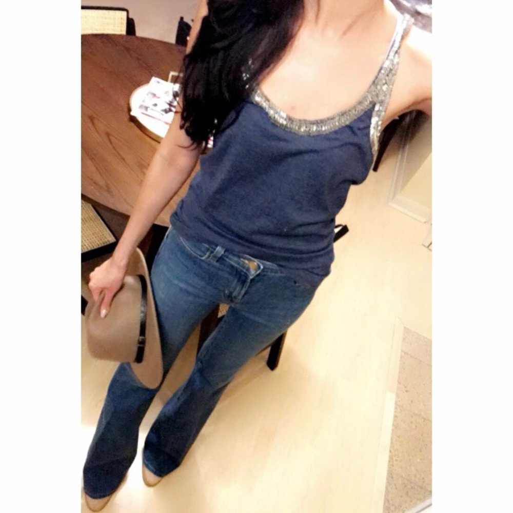 Brand New Threads 4 Thought Emb Blue Tank Top